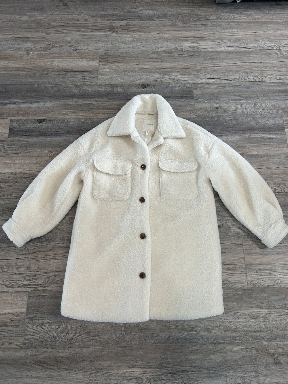 Avec Les Filles Ivory Oversized Teddy Jacket